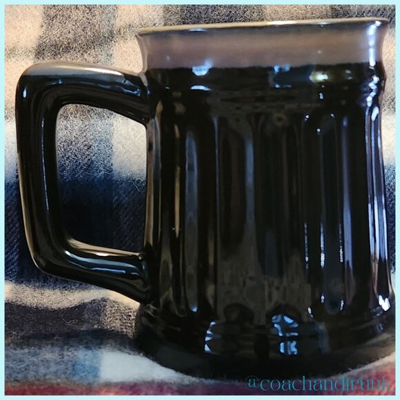 SCOTTISH STONEWARE RAISED CELTIC CROSS MUG BLACK TAN GLAZE IMPORT NWT - Picture 8 of 9